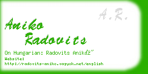 aniko radovits business card